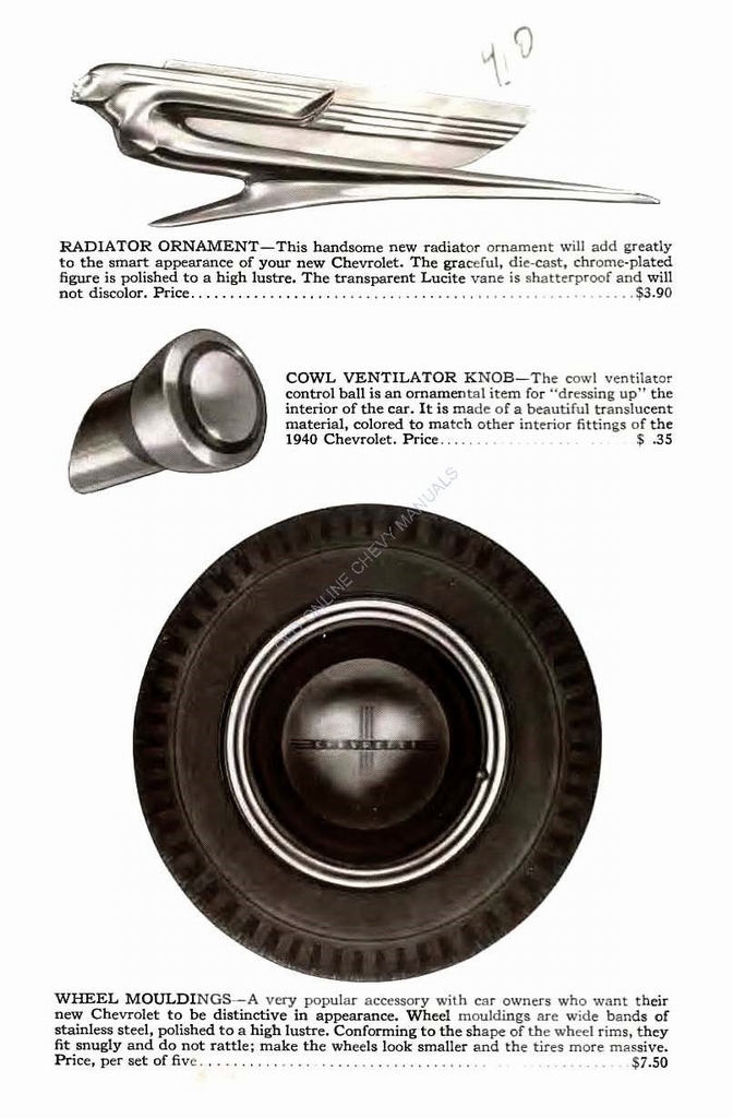 1940 Chevrolet Accessories Booklet Page 7
